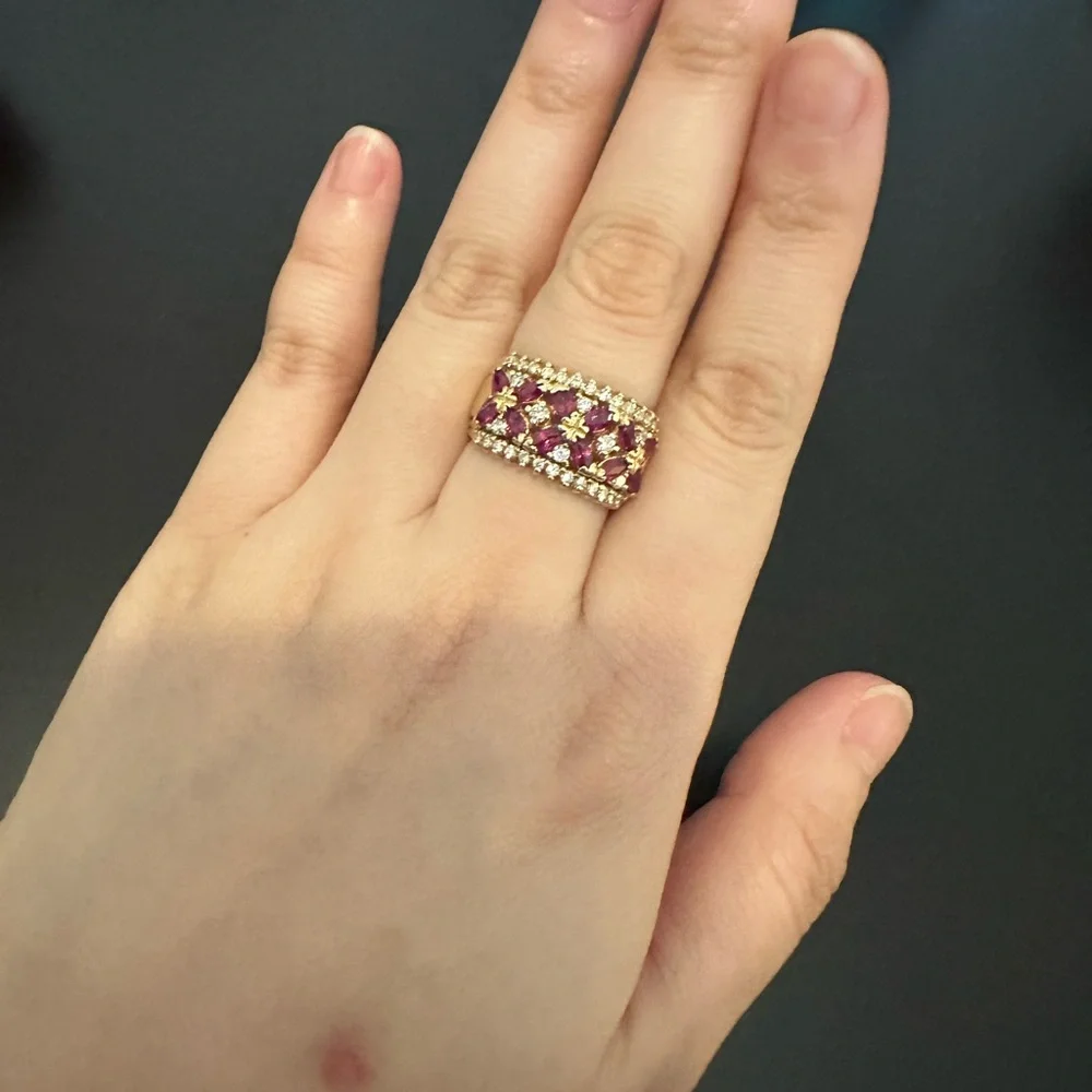 🚫🚫😭SOLD EFFY ruby+ diamond “xo” ring - Picture 4 of 8